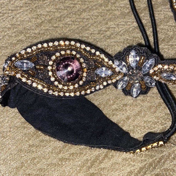 Rhinestones & beads soft elastic headband Hair Accesory Head band - Picture 7 of 8